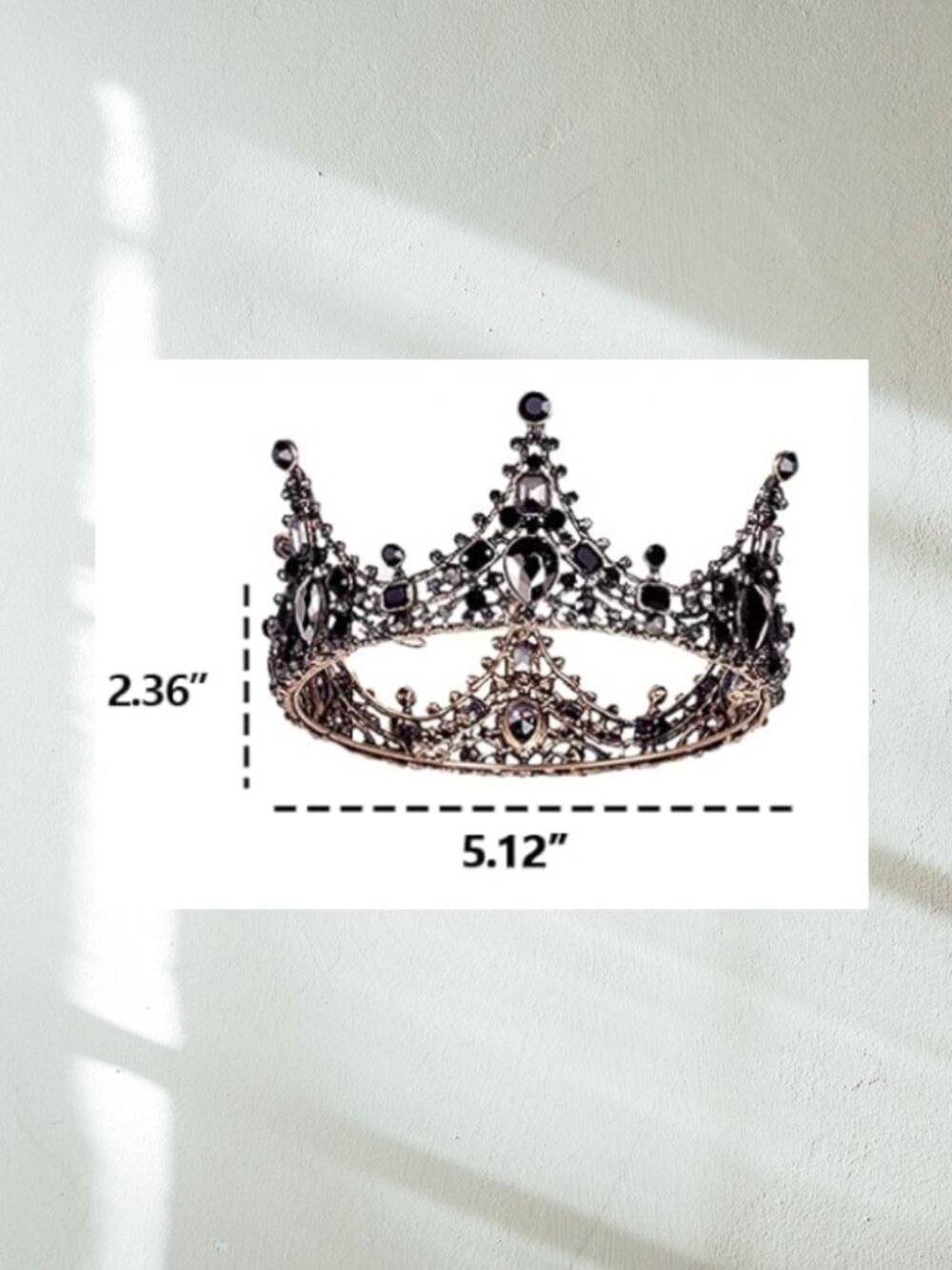 Black Crown - Princess Tiara / Fantasy Romantasy Queen Cosplay - Picture 2 of 2